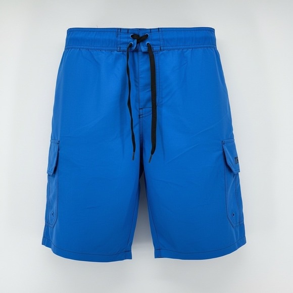 True Religion Flap Pocket Cargo Board Shorts Mens Medium Swim Trunks Beach NWT - Picture 1 of 15